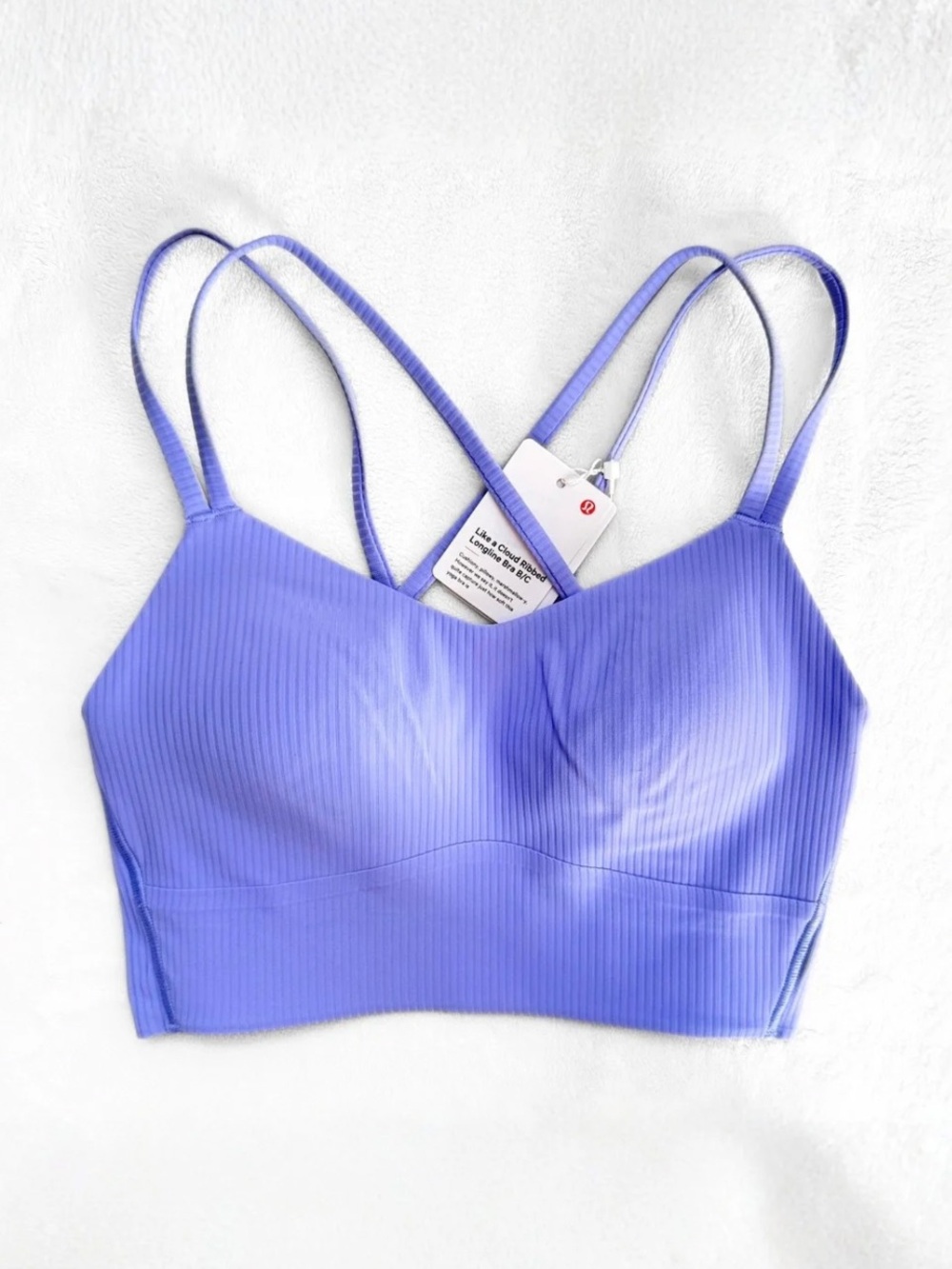 NWT Lululemon Like a Cloud Ribbed Longline Bra - Dusty Lilac – Size 4 (B/C)